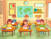 Image result for cartoon images OF STUDENTS IN PRIMARY 1&2